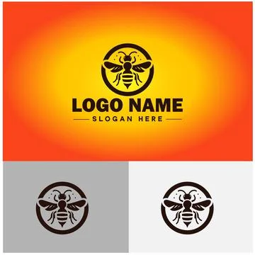Hornet bee logo icon vector for business brand app icon hornet bee logo tem.. Stock Illustration