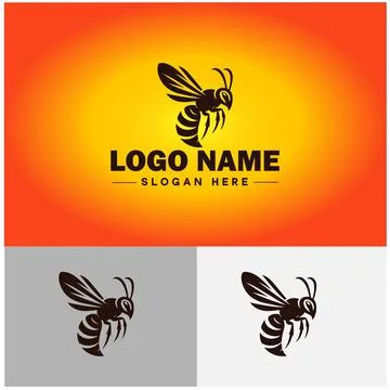 Hornet bee logo icon vector for business brand app icon hornet bee logo tem.. Stock Illustration
