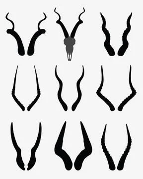 Horns of antelopes Stock Illustration
