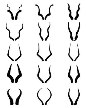 Horns of antelopes Stock Illustration