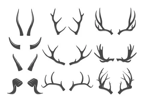 Horns Illustrations Set Stock Illustration