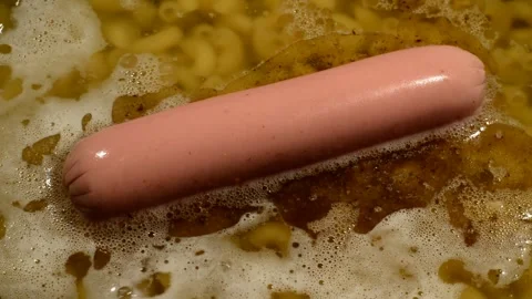 Horns pasta with sausage Stock Footage 273203427