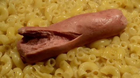 Horns pasta with sausage Stock Footage 273204824