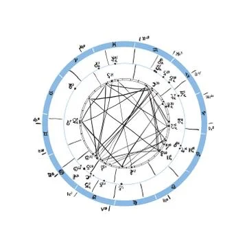 Horoscope natal chart, astrological celestial map, cosmogram, vitasphere, rad Stock Illustration