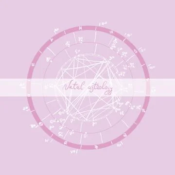 Horoscope natal chart, astrological celestial map, cosmogram, vitasphere, rad Stock Illustration