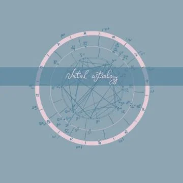 Horoscope natal chart, astrological celestial map, cosmogram, vitasphere, rad Stock Illustration