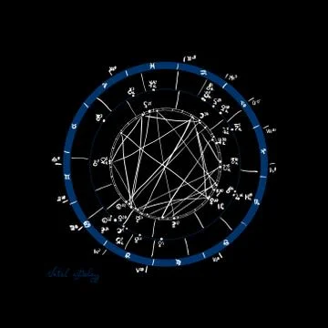 Horoscope natal chart, astrological celestial map, cosmogram, vitasphere, rad Stock Illustration