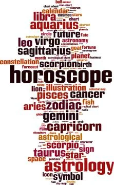 Horoscope word cloud Stock Illustration