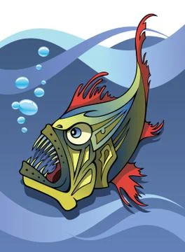 Horrible deep-water fish Stock Illustration