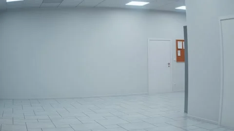 Horrifying speed run trough the empty school hallway. Camera shaking. Escape. Stock Footage 158242536