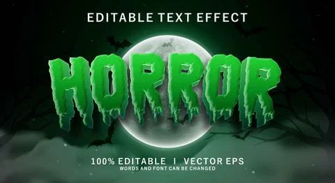 Horror 3d vector text effect with modern style design Stock Illustration