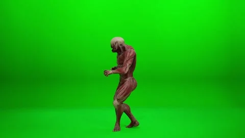 Horror Bio-Creature Dance on Chroma Key Stock Footage 319822293