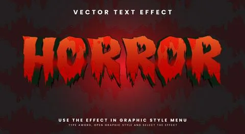 Horror blood editable text effect Illustrazione stock
