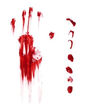 Horror blood hand and finger print Stock Illustration