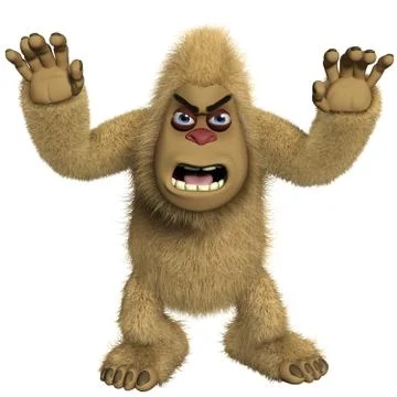 Horror brown yeti Stock Illustration