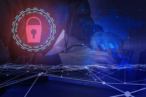 The horror of competitor computer theft,Keep security hackers away from you.. Stock Photos