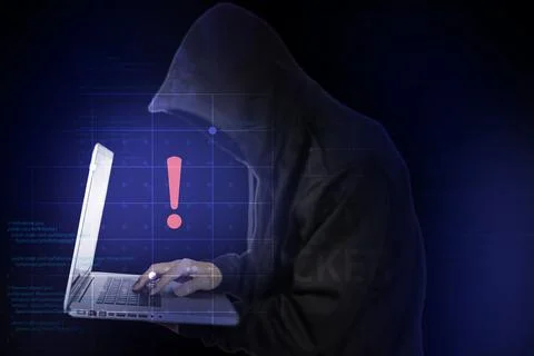 The horror of competitor computer theft,Keep security hackers away from you.. Stock Photos