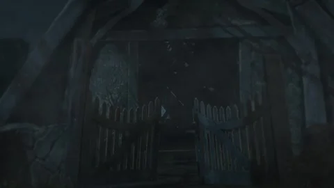 Horror Creature Crawling in a Dark Abandoned Building. Stock Footage 317976921