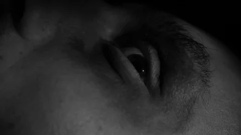 Horror Creepy Corpse Eye Open and Looks Around Stock Footage 82087613