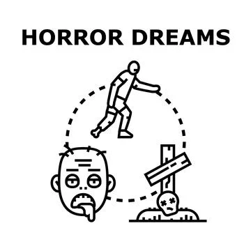 Horror dreams concept featuring zombie and grave elements 스톡 일러스트
