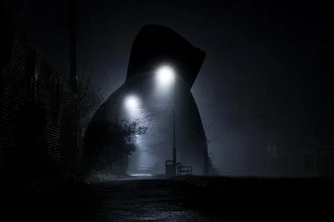 A horror edit of a double expsoure of a ghost like figure. Stock Photos