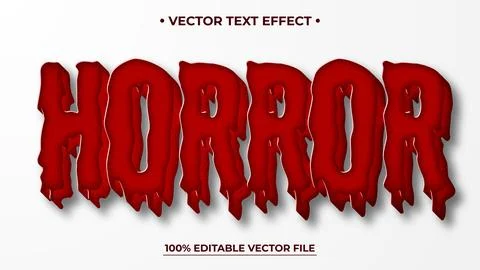 Horror editable text effect template liquid red slime 3d bold cartoon text .. Stock Illustration