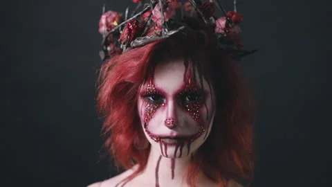 Horror Face Art Stock Footage 250812999