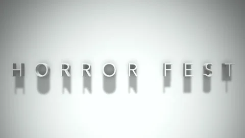 Horror fest 3D title animation with shadows on a white background 스톡 동영상 297670791