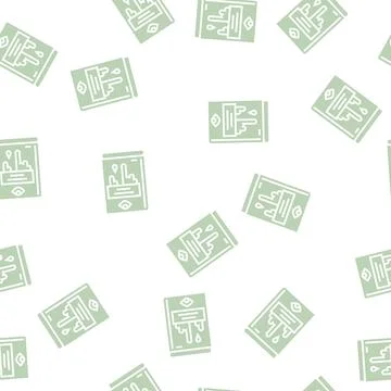 Horror genre glyph seamless pattern Stock Illustration