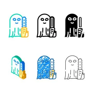 Horror ghost color icon concepts vector Stock Illustration