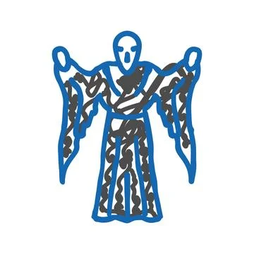 Horror ghost icon doodle illustration Stock Illustration