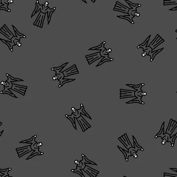 Horror ghost vector seamless pattern Stock Illustration