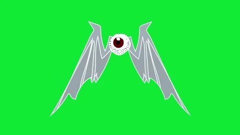 Horror Green Screen Flying Eyeball with Wings VFX - Scary Monster Blink Stock-Footage 319405309