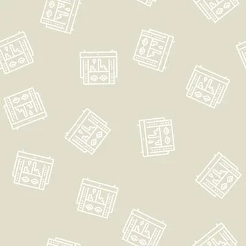 Horror halloween line seamless pattern Stock Illustration