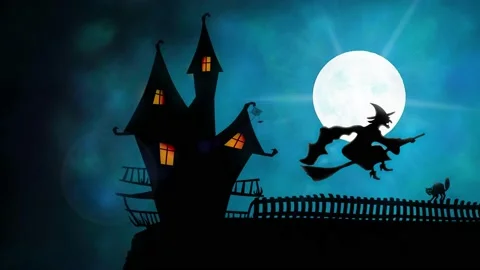 Horror Home with the Witch Stock Footage 137288117