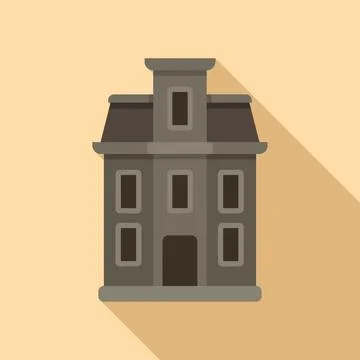 Horror house icon flat vector. Scary ghost Stock Illustration