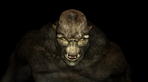 Horror Intro Monster - Alpha Channel Stock Footage 31049377