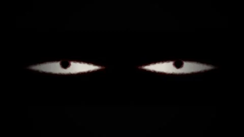 Horror mad eyes loop animation Stock Footage 340390923