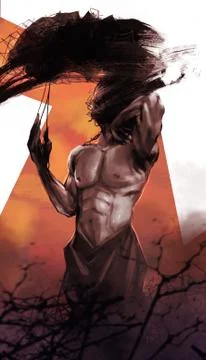 Horror male creature Stockillustratie