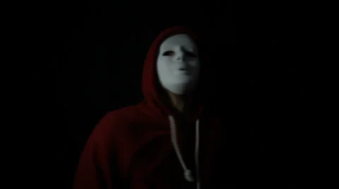 Horror masked man with torch 库存影片 23937476