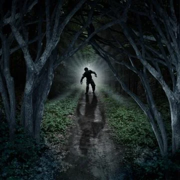 Horror Monster Walking Stock Illustration