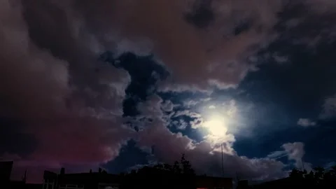 Horror Moon Halloween Night Clouds Time Lapse Stock Footage 339957370