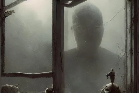 Horror outside the window Stock Illustration