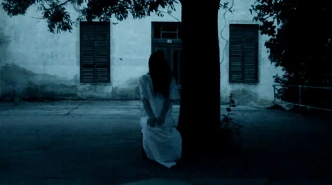 Horror Scary Woman Stock Footage
