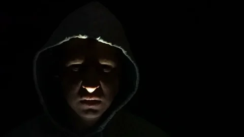 Horror scene man face. Scary evil many faces. Devil spiritual exorcism Stock Footage 77165406