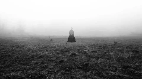 Horror scene of a scary woman Stock Footage