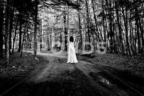 Horror scene of a scary woman Stock Photos