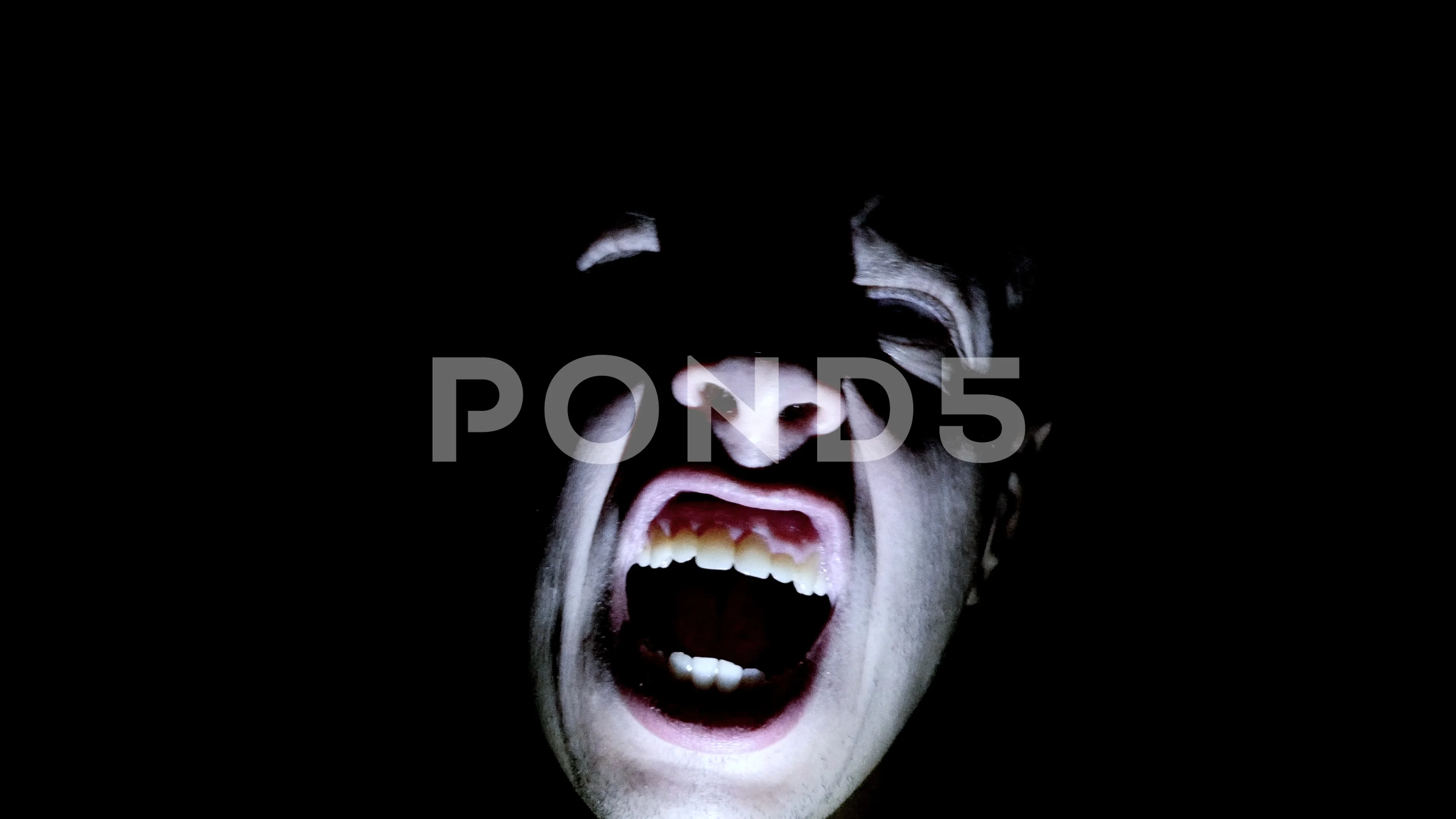 scary, evil face screaming, Stock Video