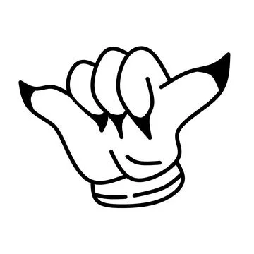 Horror Shaka hand vector icon, on white background. Stock-Illustration