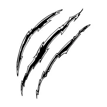 Horror Single Claw Mark Scratch Vector Icon Stock Illustration
